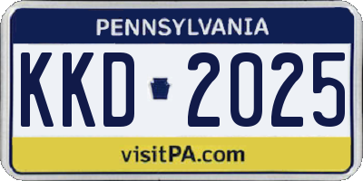 PA license plate KKD2025