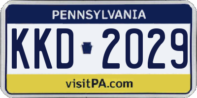 PA license plate KKD2029