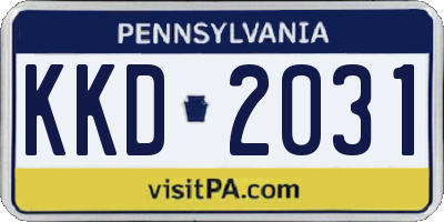 PA license plate KKD2031
