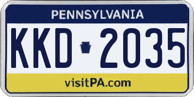 PA license plate KKD2035