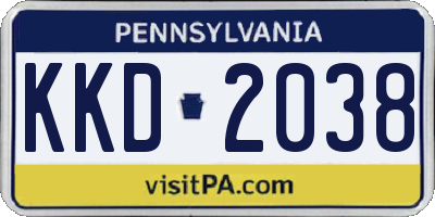 PA license plate KKD2038