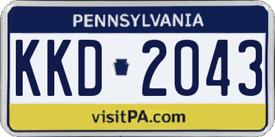PA license plate KKD2043