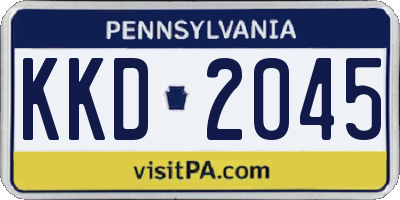 PA license plate KKD2045