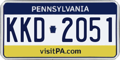 PA license plate KKD2051
