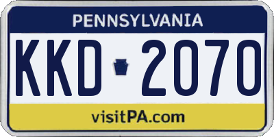 PA license plate KKD2070
