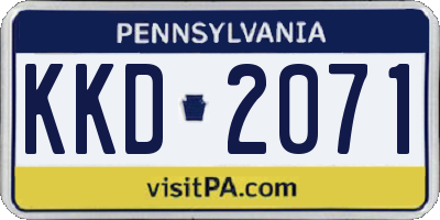 PA license plate KKD2071