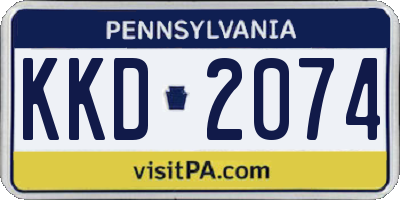 PA license plate KKD2074