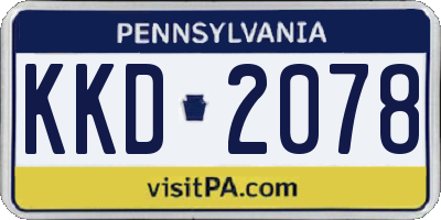 PA license plate KKD2078