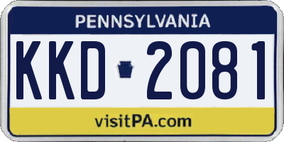 PA license plate KKD2081