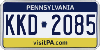 PA license plate KKD2085