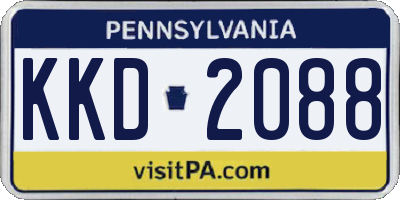 PA license plate KKD2088