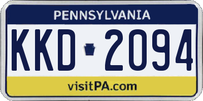 PA license plate KKD2094