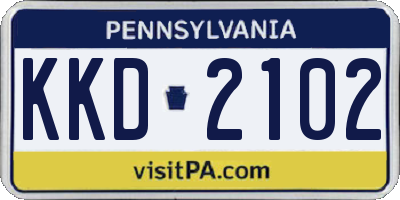 PA license plate KKD2102