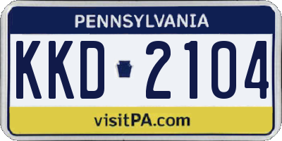 PA license plate KKD2104