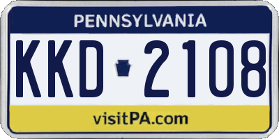 PA license plate KKD2108