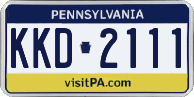 PA license plate KKD2111