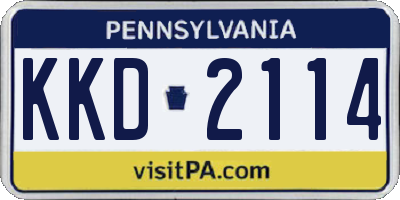 PA license plate KKD2114