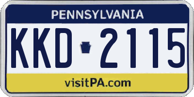 PA license plate KKD2115