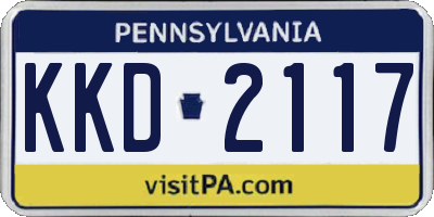 PA license plate KKD2117
