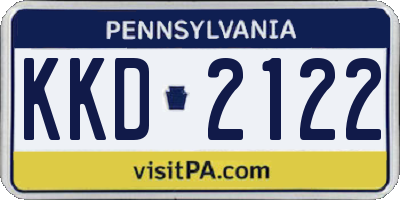 PA license plate KKD2122