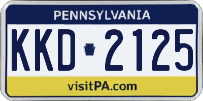 PA license plate KKD2125