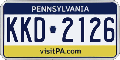 PA license plate KKD2126