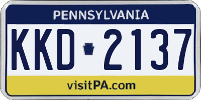 PA license plate KKD2137