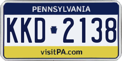 PA license plate KKD2138