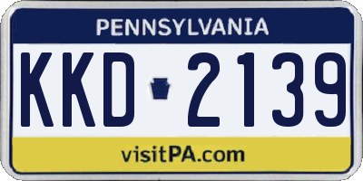 PA license plate KKD2139