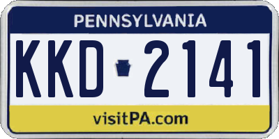 PA license plate KKD2141