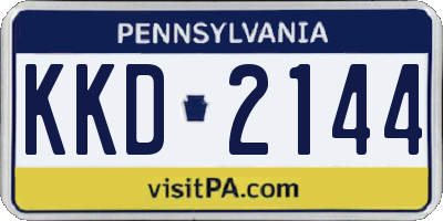 PA license plate KKD2144