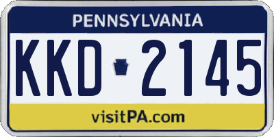 PA license plate KKD2145