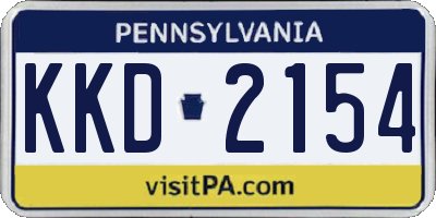 PA license plate KKD2154