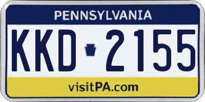 PA license plate KKD2155