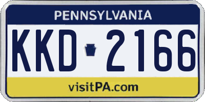 PA license plate KKD2166