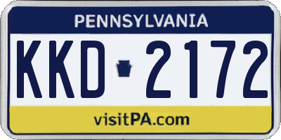 PA license plate KKD2172