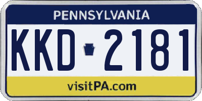 PA license plate KKD2181