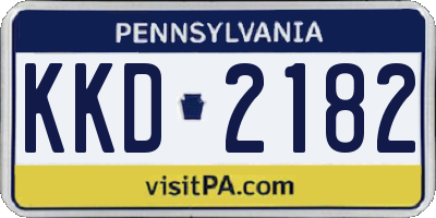 PA license plate KKD2182