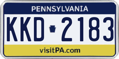 PA license plate KKD2183