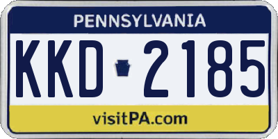 PA license plate KKD2185
