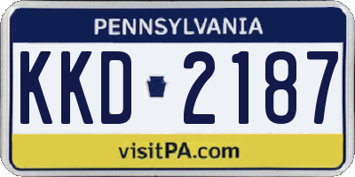 PA license plate KKD2187