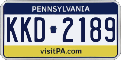 PA license plate KKD2189
