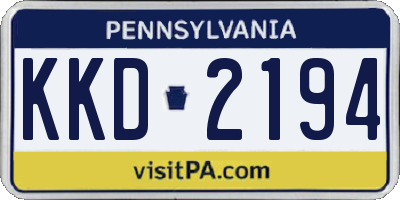PA license plate KKD2194
