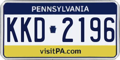 PA license plate KKD2196