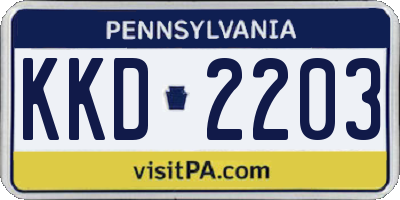PA license plate KKD2203