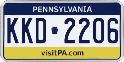 PA license plate KKD2206