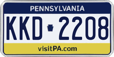 PA license plate KKD2208