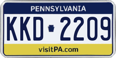 PA license plate KKD2209