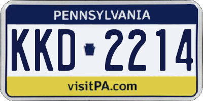 PA license plate KKD2214