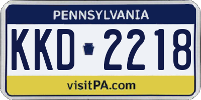 PA license plate KKD2218